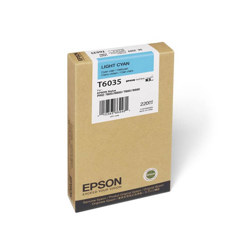 Original Epson T603500 Light Cyan Ink Cartridge Original Epson T603500 Light Cyan Ink Cartridge